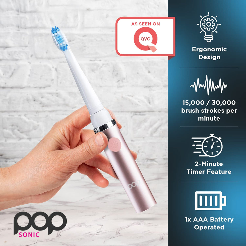 Two-speed control on Pop Sonic travel toothbrush