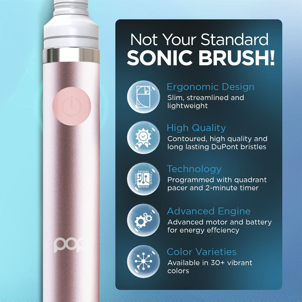 Includes Go Sonic toothbrush, replacement head, and AAA battery