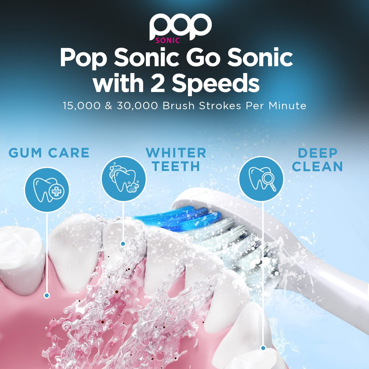 DuPont nylon bristles close-up on Pop Sonic Purple toothbrush