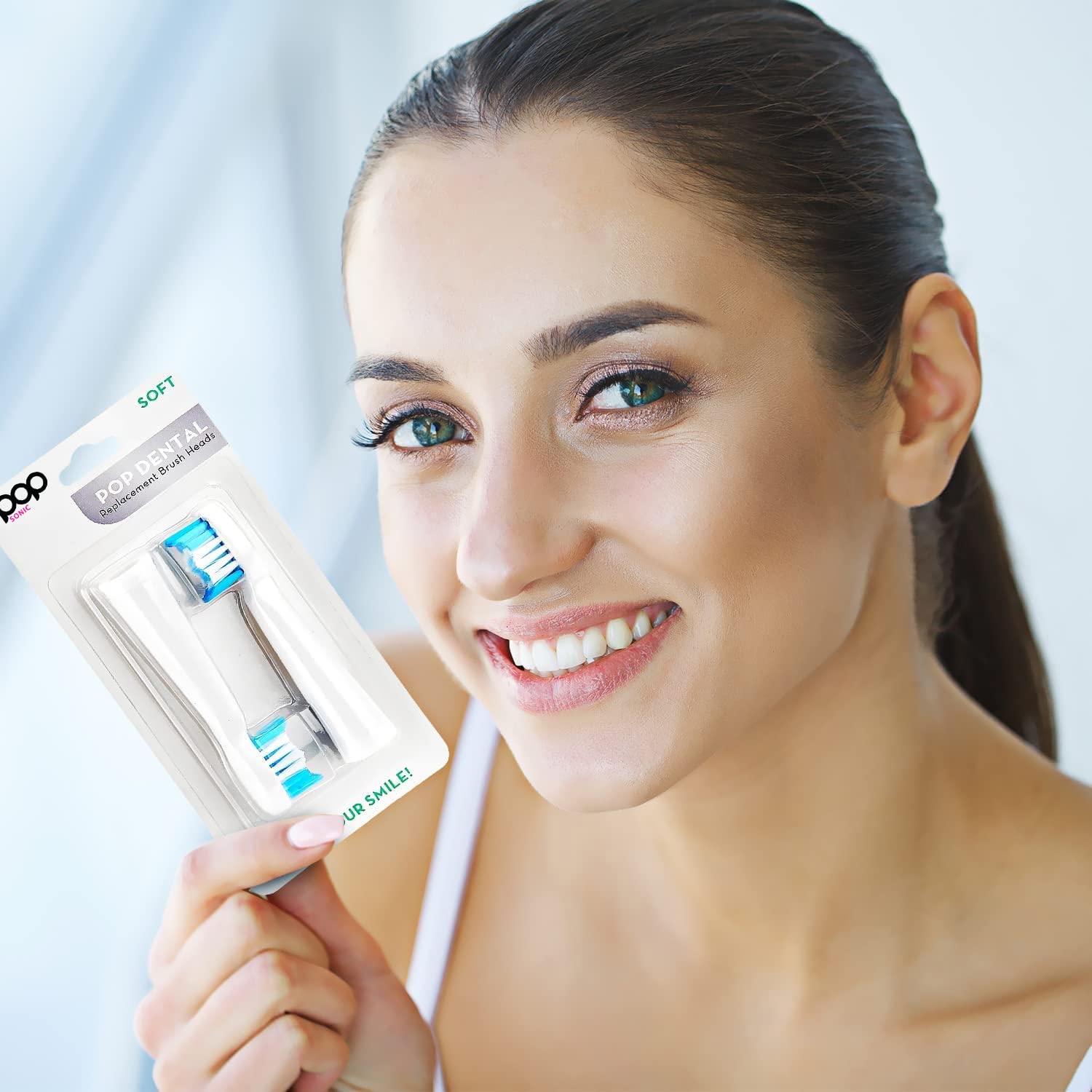 Pop Sonic replacement heads 2-pack for Pro Sonic compatible toothbrush