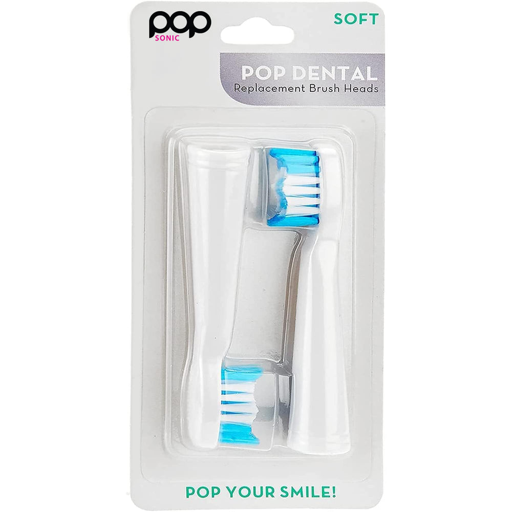 Pop Sonic replacement heads 2-pack for USB Sonic compatible toothbrush