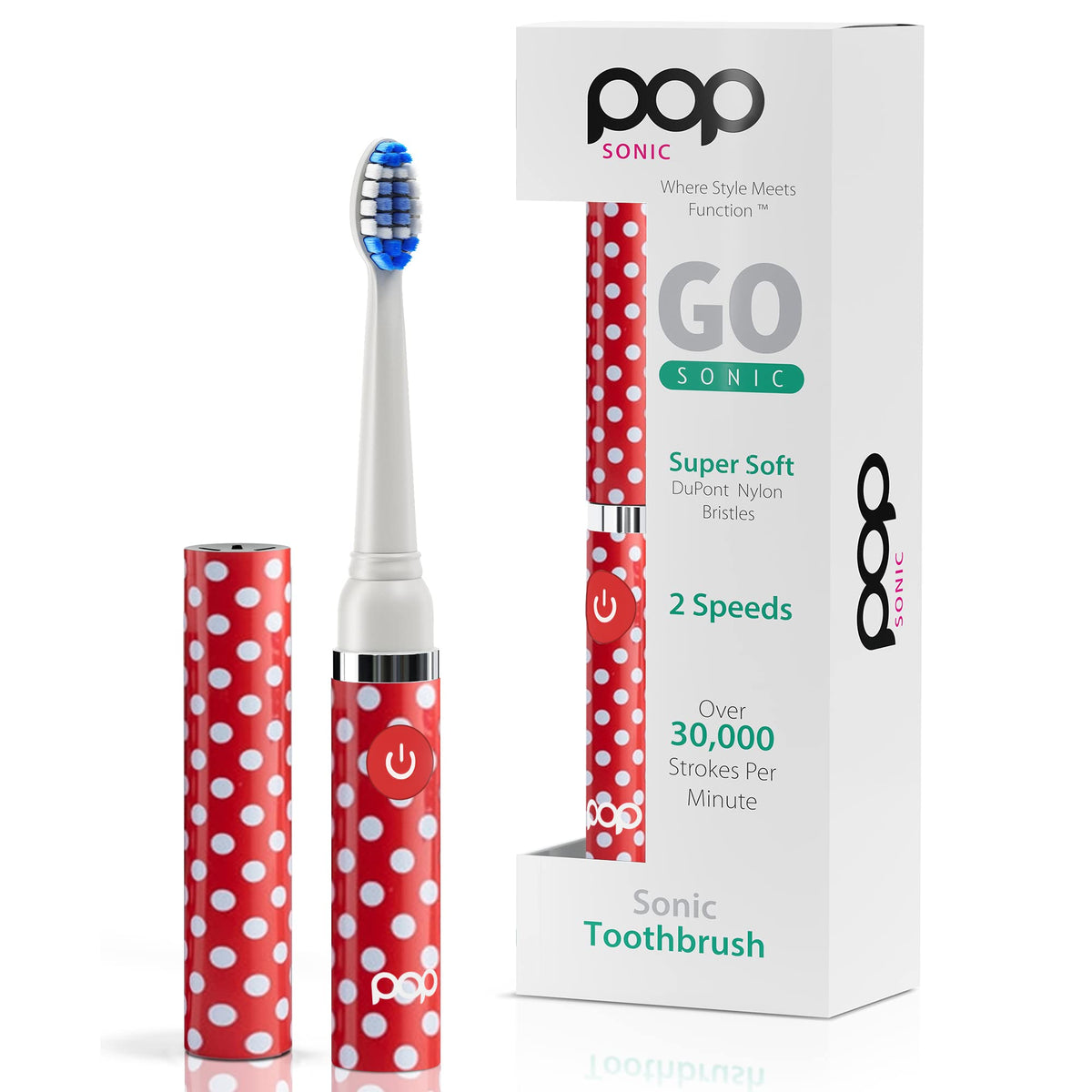 Pop Sonic Electric Toothbrush Red Dots - main view