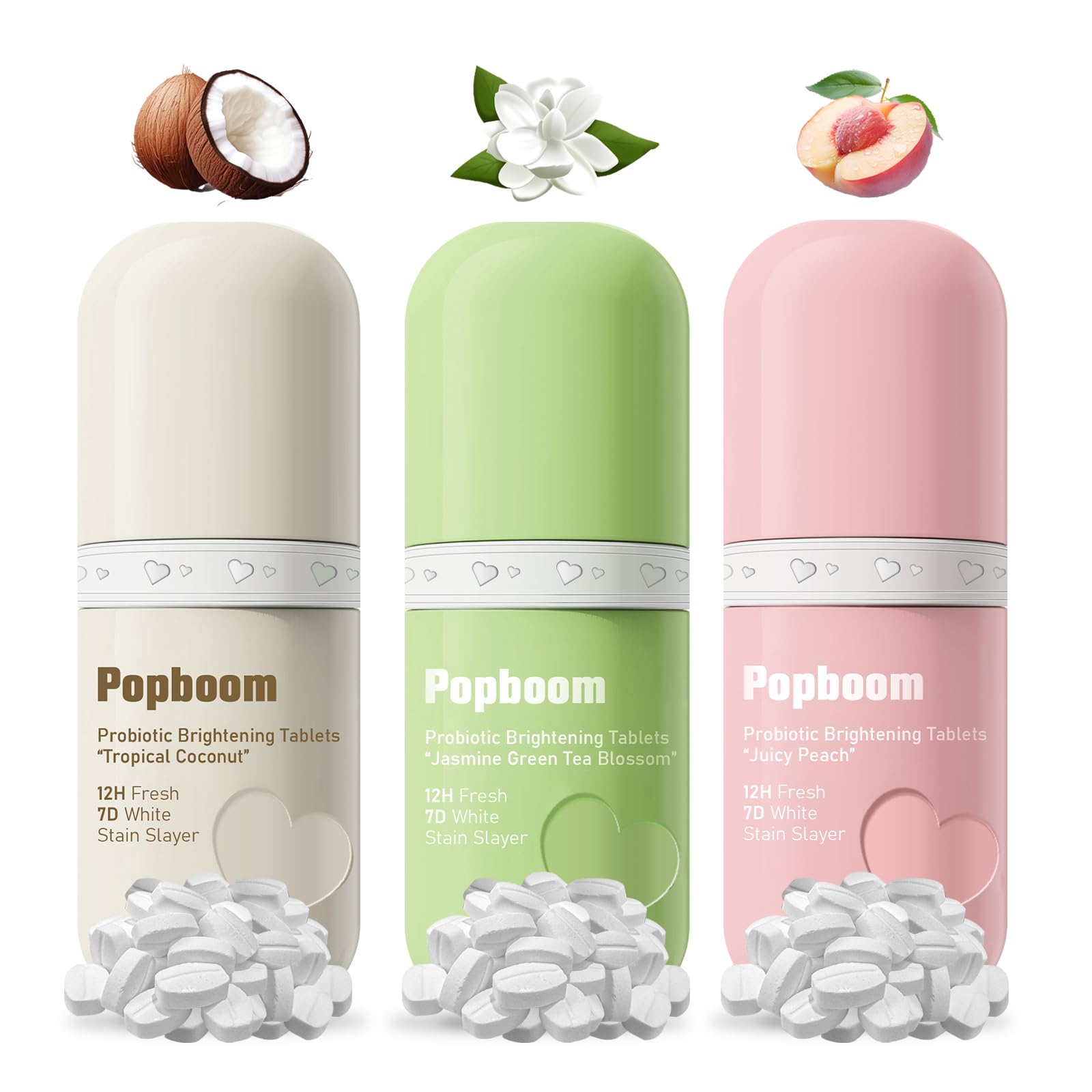 Popboom Probiotic Travel Mouthwash Tablets box and blister pack