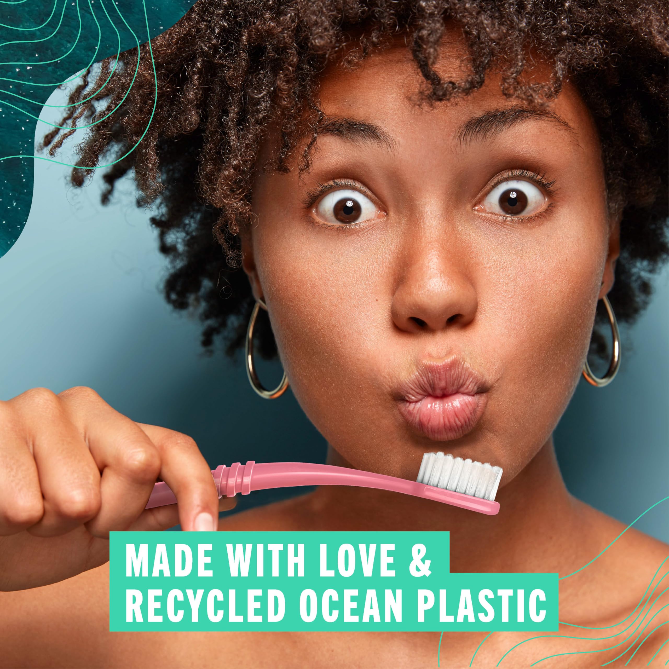 Recycled polypropylene components of POPI toothbrush