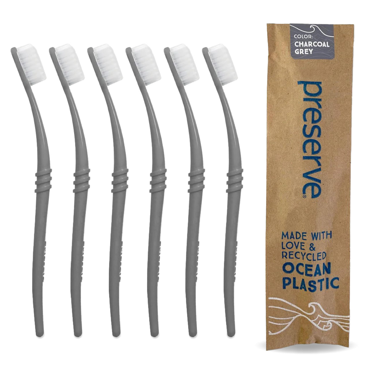 POPI Adult Toothbrush in charcoal grey, front view