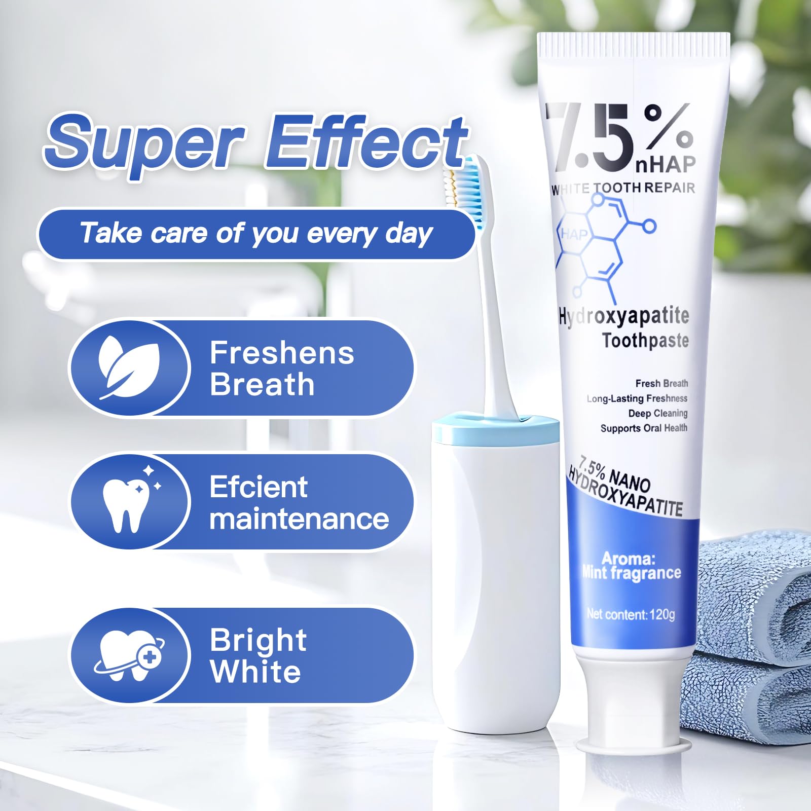 Close-up of toothpaste texture on a tube