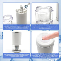USB charging port on portable ivory white contact lens cleaner