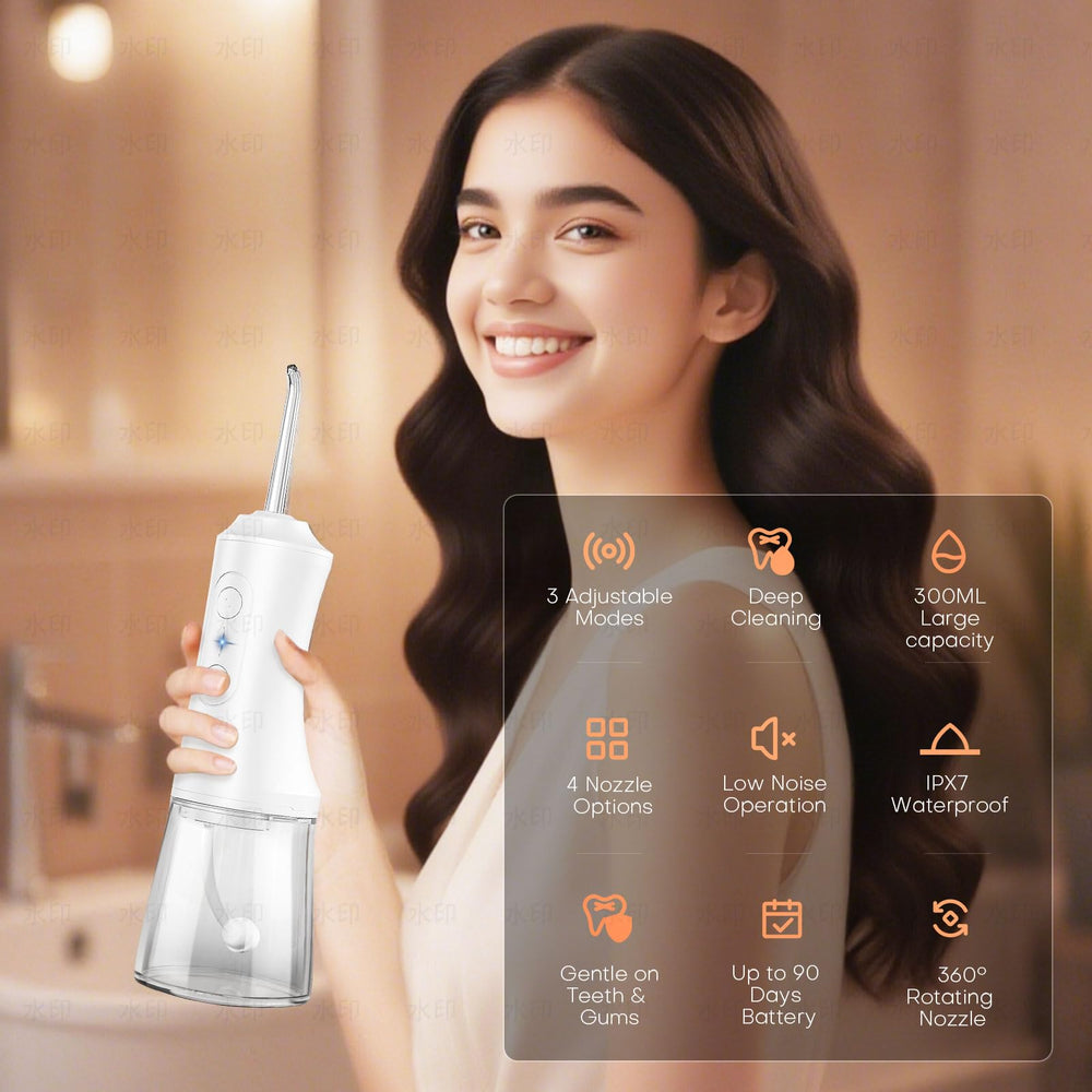 Portable cordless water flosser with rechargeable battery for travel
