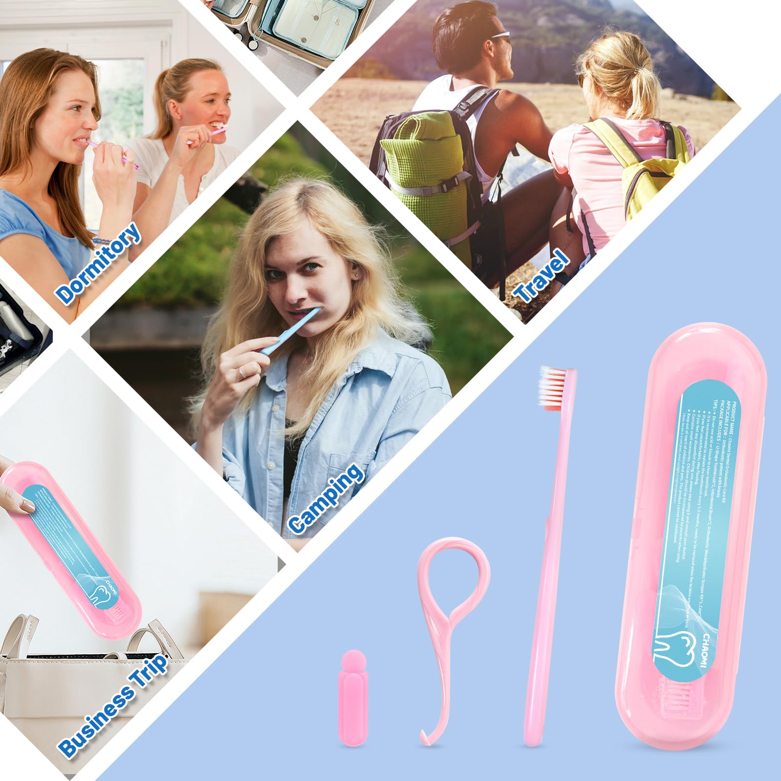 Portable dental cleaning kit for travel and daily use