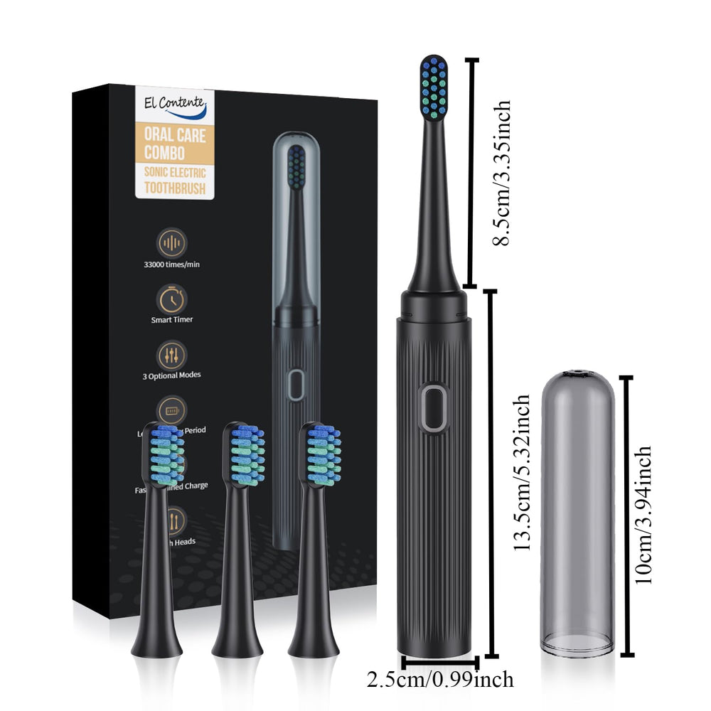 Portable electric toothbrush side view