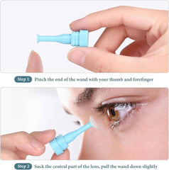 Portable eye contact lens remover plunger with compact design for RGP and scleral lenses