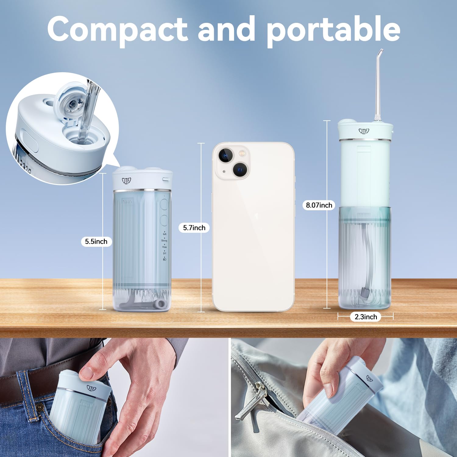 Device showing 4 cleaning modes and DIY mode