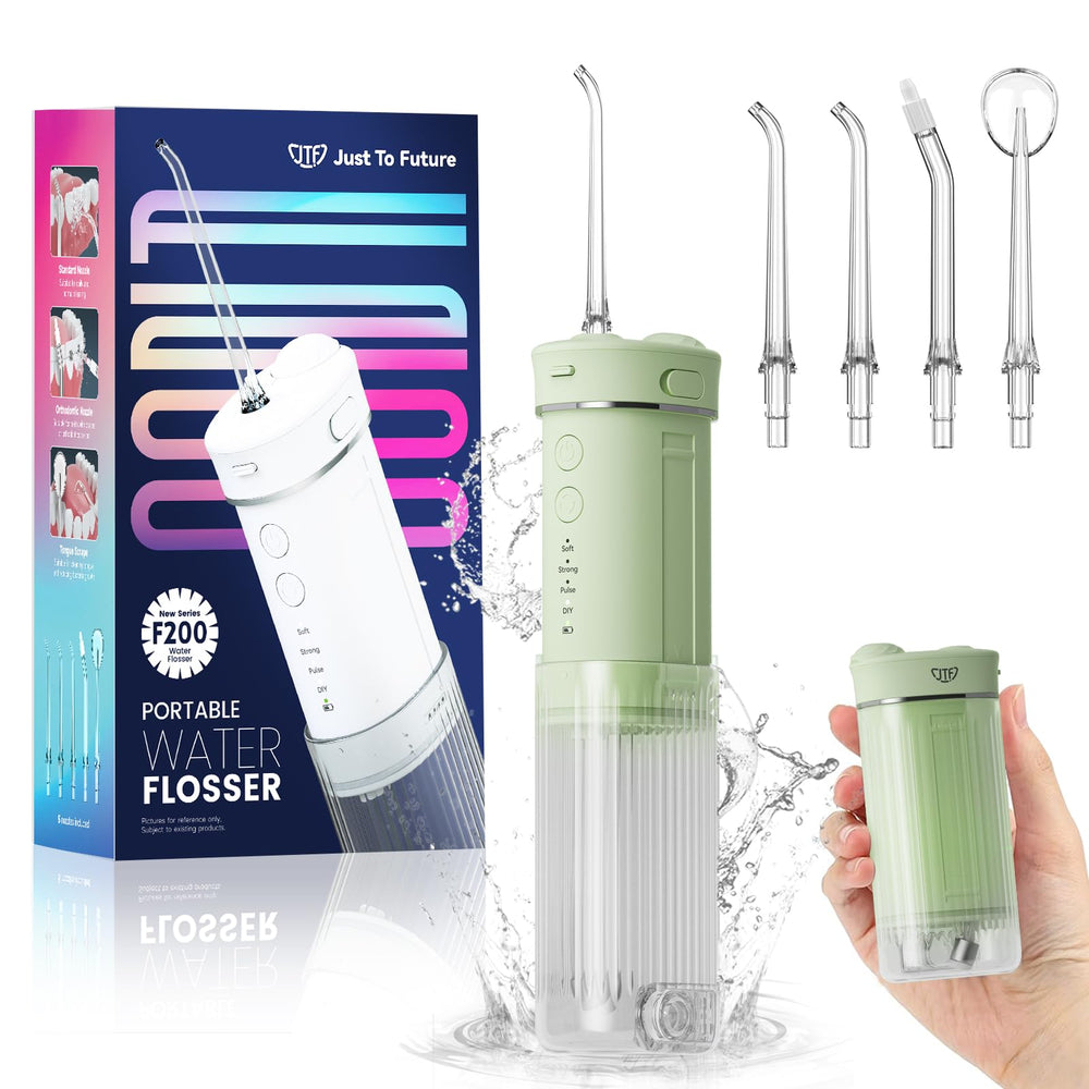 Travel-friendly cordless dental irrigator in blue