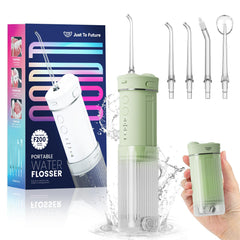 Travel-friendly cordless dental irrigator in blue