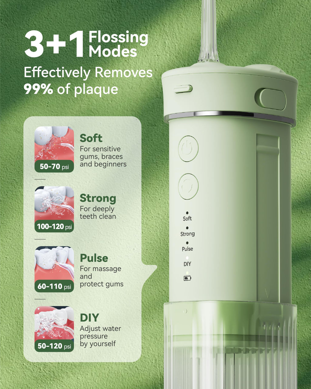 4 cleaning modes including DIY mode