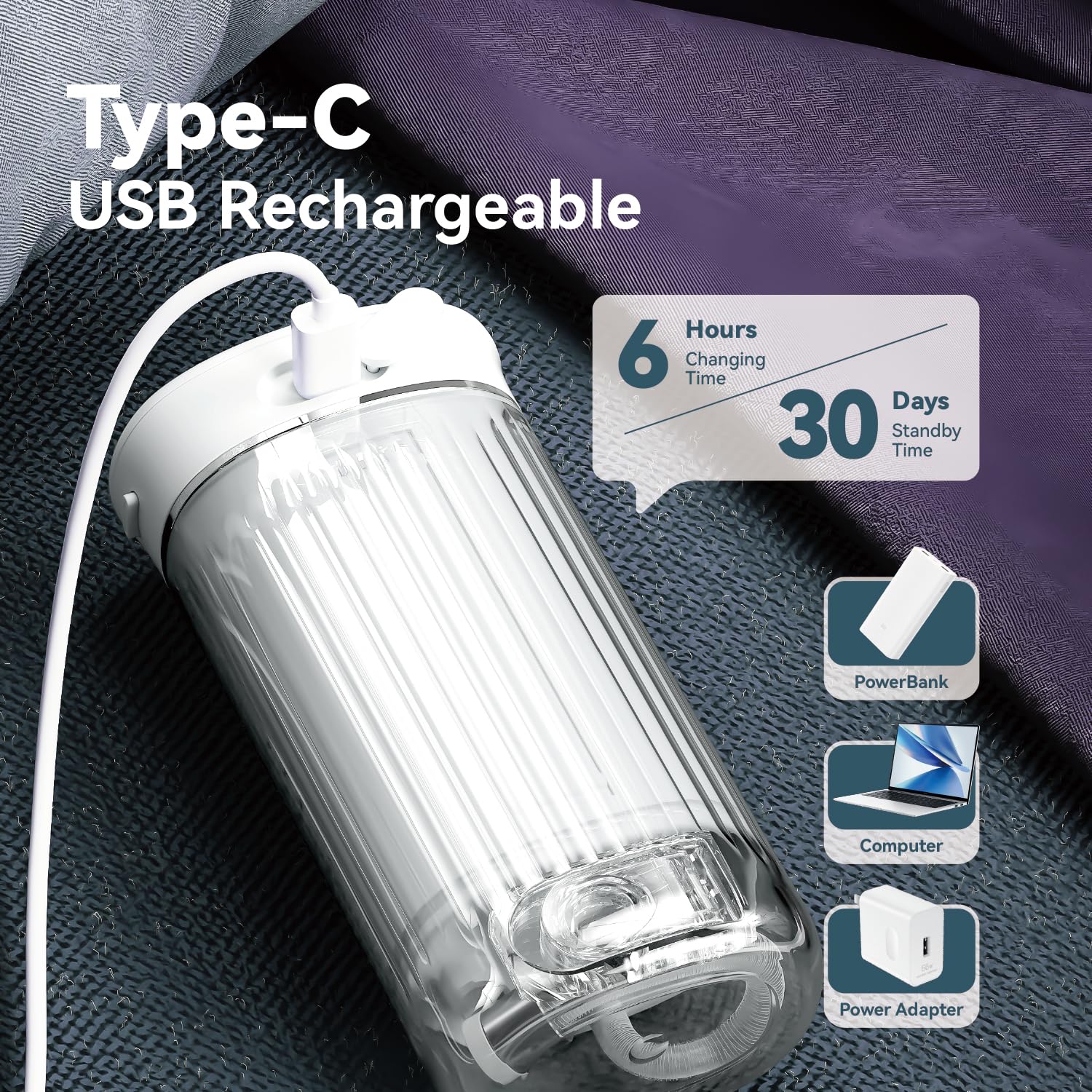 Rechargeable travel water flosser with USB charging