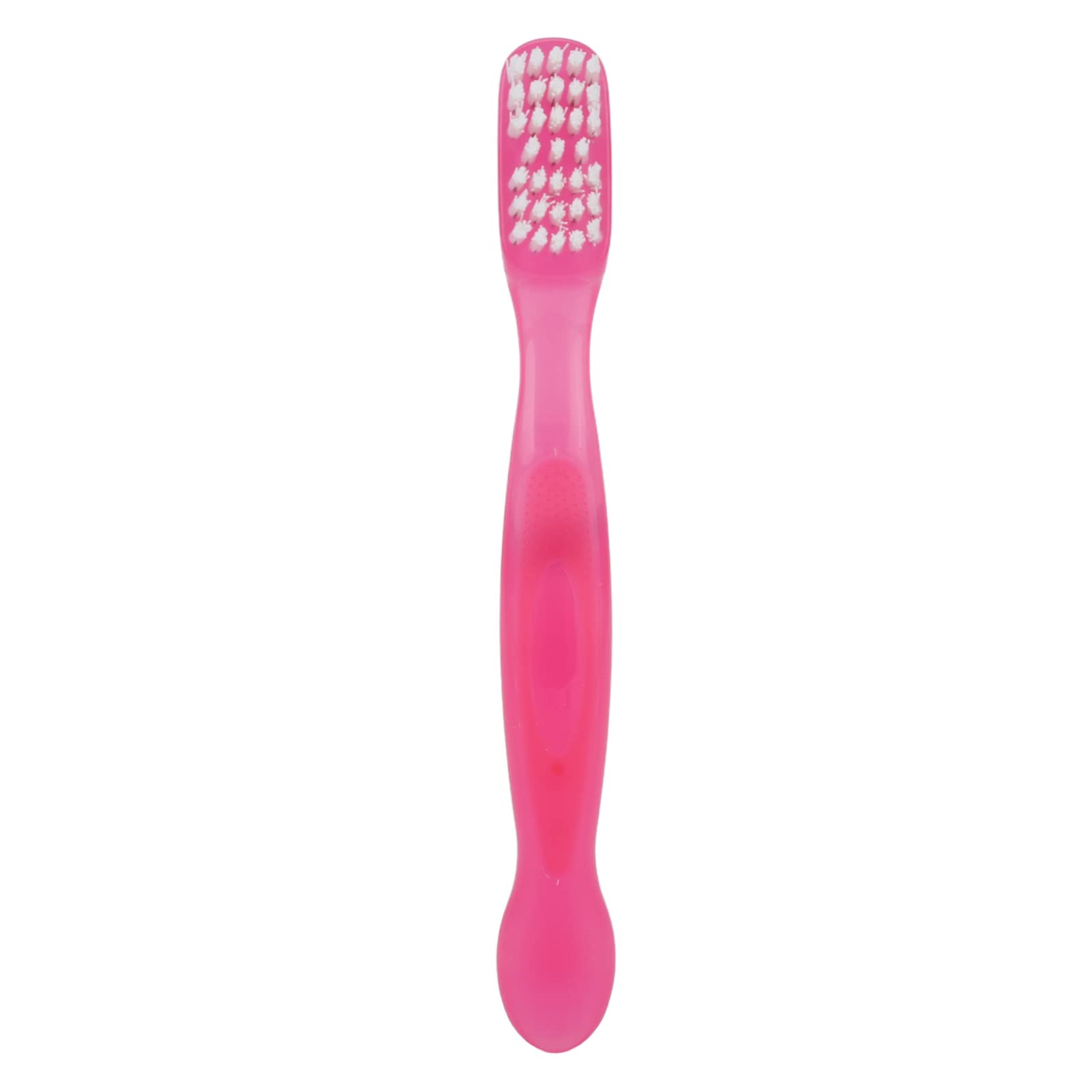 Portable plaque removal brush for dentures