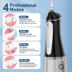 Portable teeth cleaner ideal for home and travel with six tips