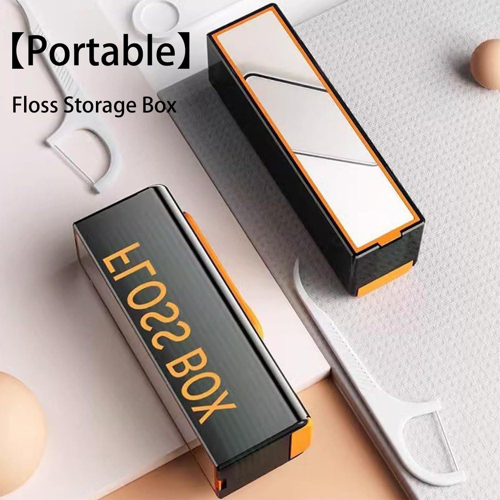 Portable travel floss case, slim and lightweight