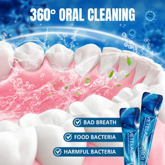 Individually wrapped 0.4oz mint mouthwash packets for travel