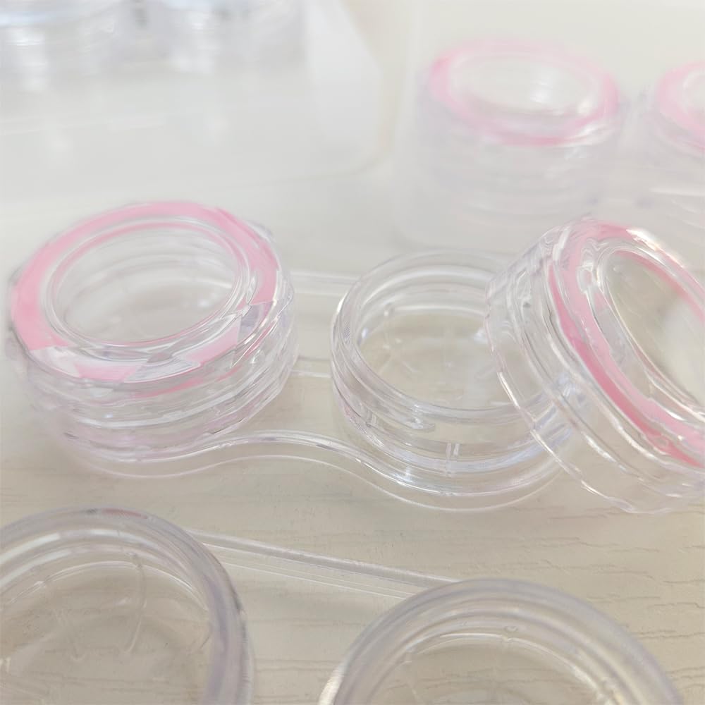 Compact travel-size contact lens case for on-the-go use