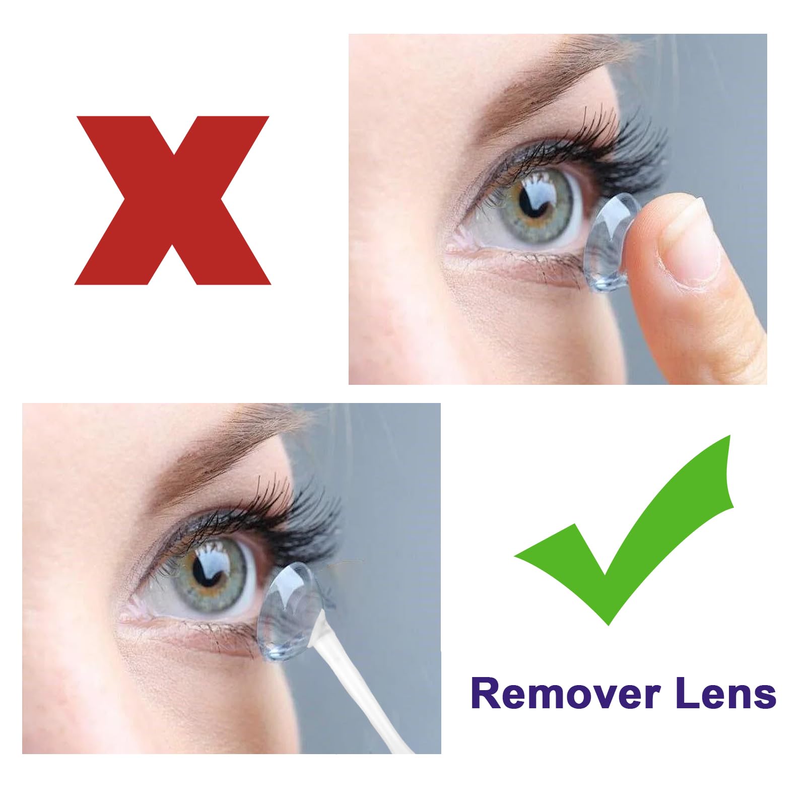 Portable travel use contact lens remover kit
