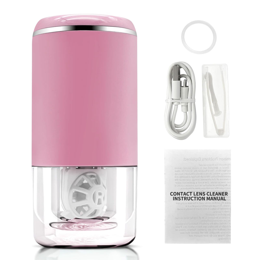 Portable Ultrasonic Contact Lens Cleaner Pink - front view