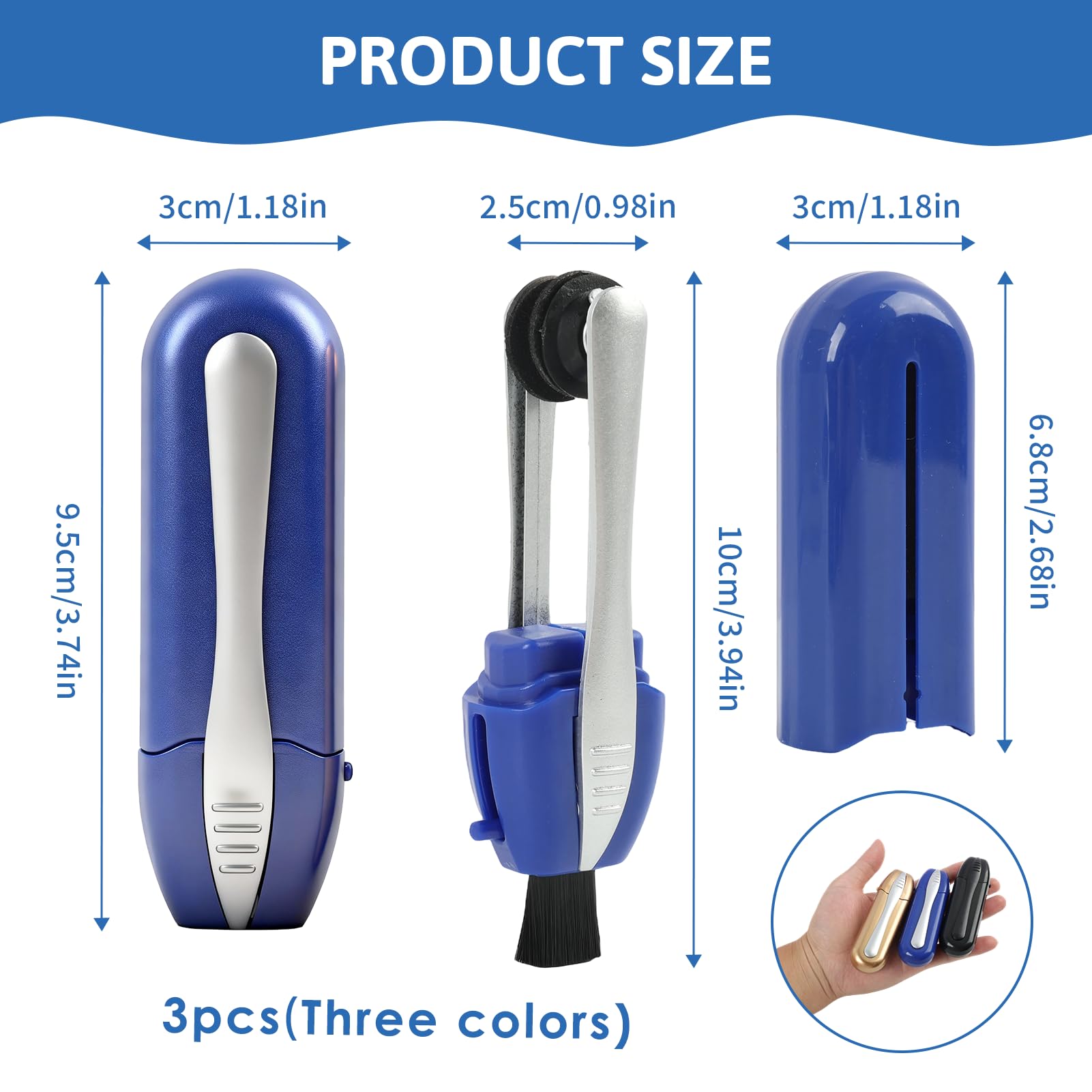 Side view of portable microfiber eyeglass cleaner