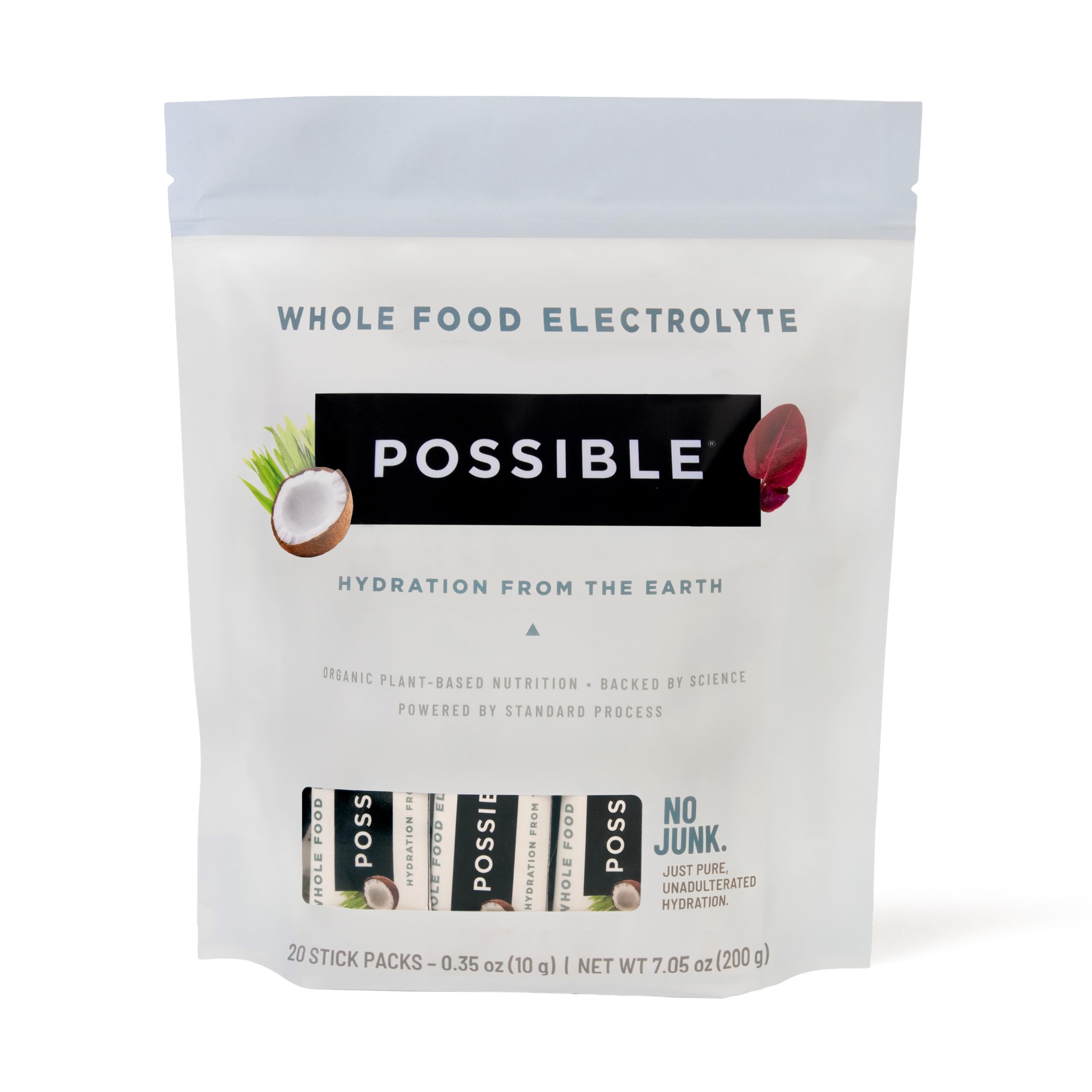 Possible whole food electrolyte powder bottle shown for clean, plant-based hydration during workouts