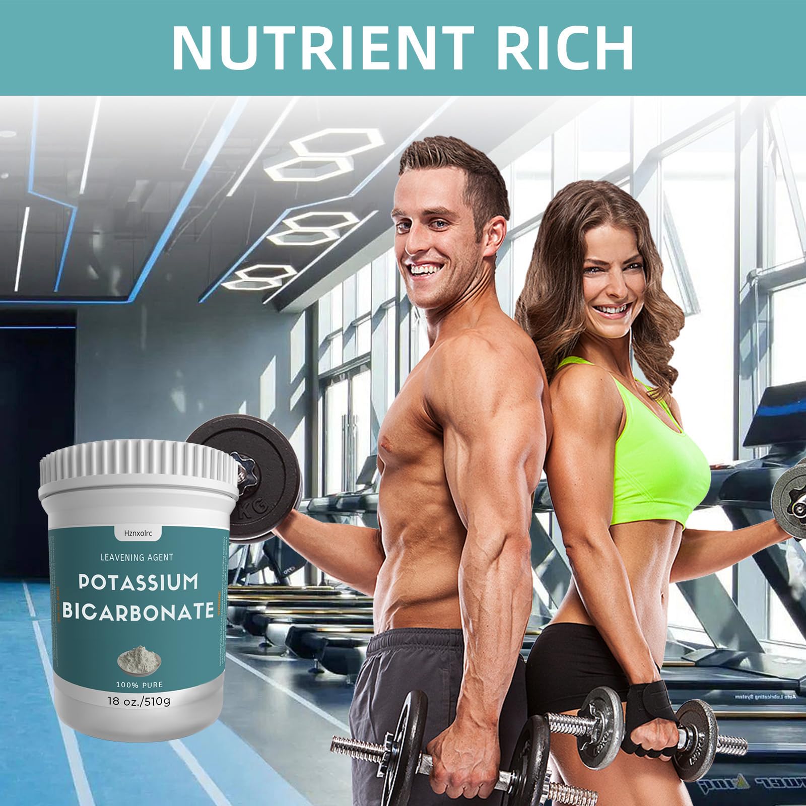 Baking with potassium bicarbonate powder for rise and texture