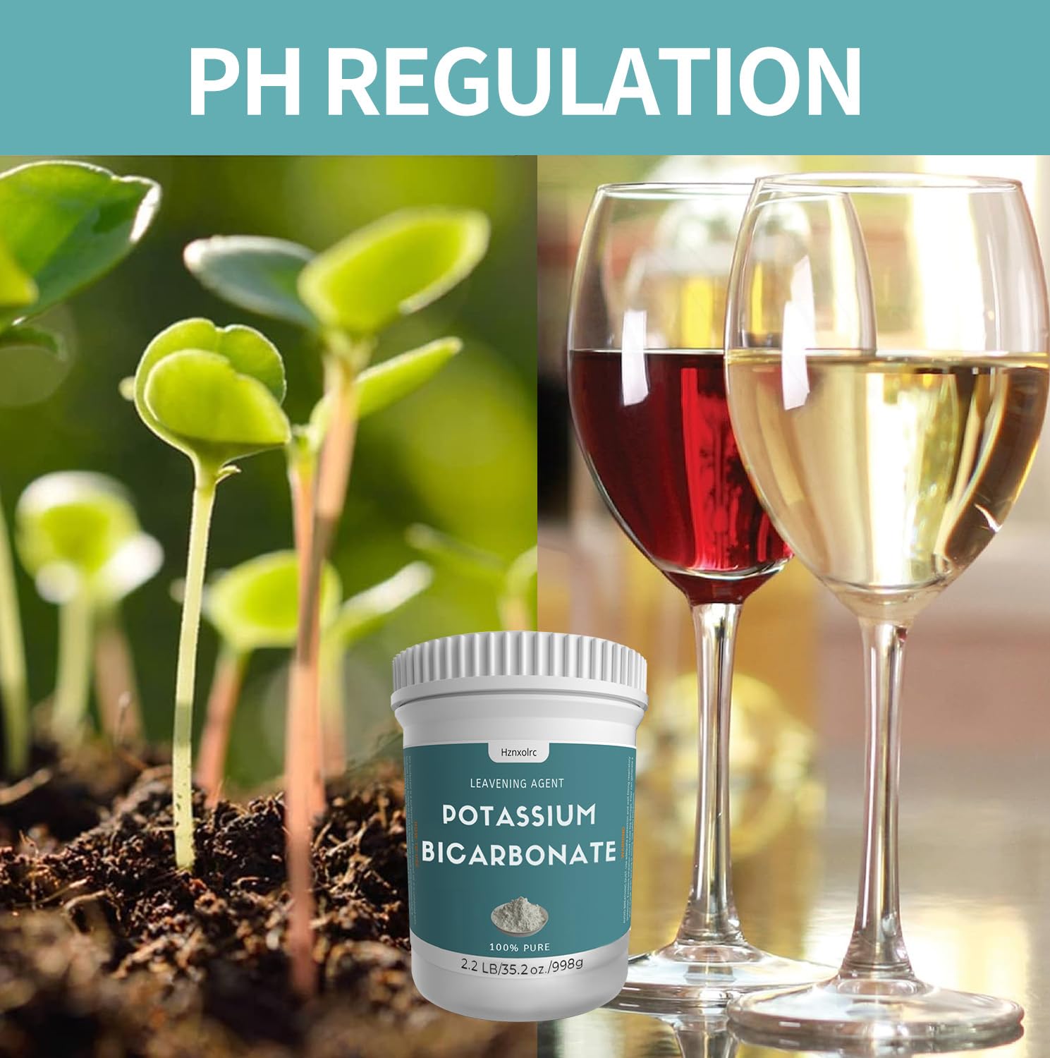 PH regulation and soil conditioning with potassium bicarbonate