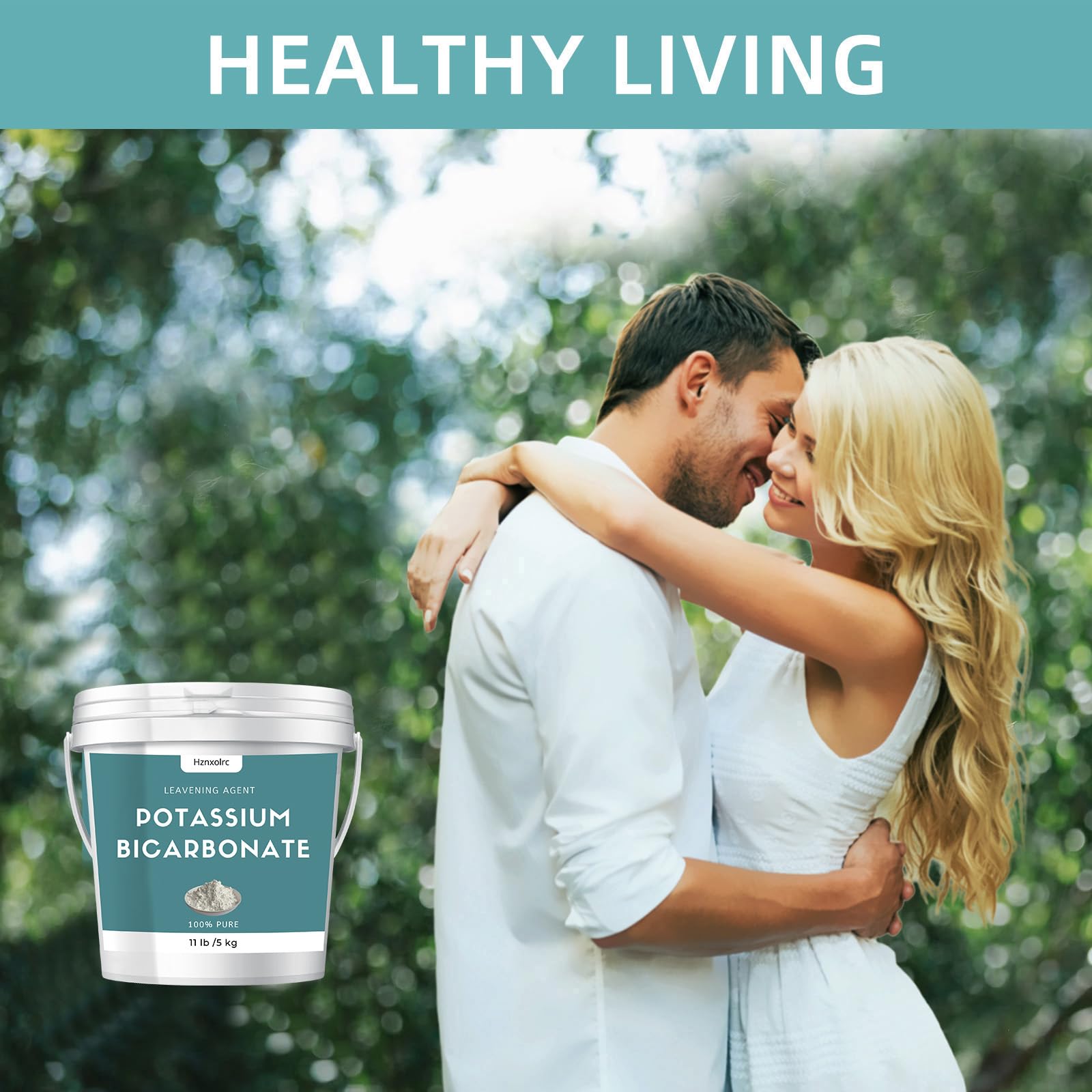 Close-up of potassium bicarbonate powder