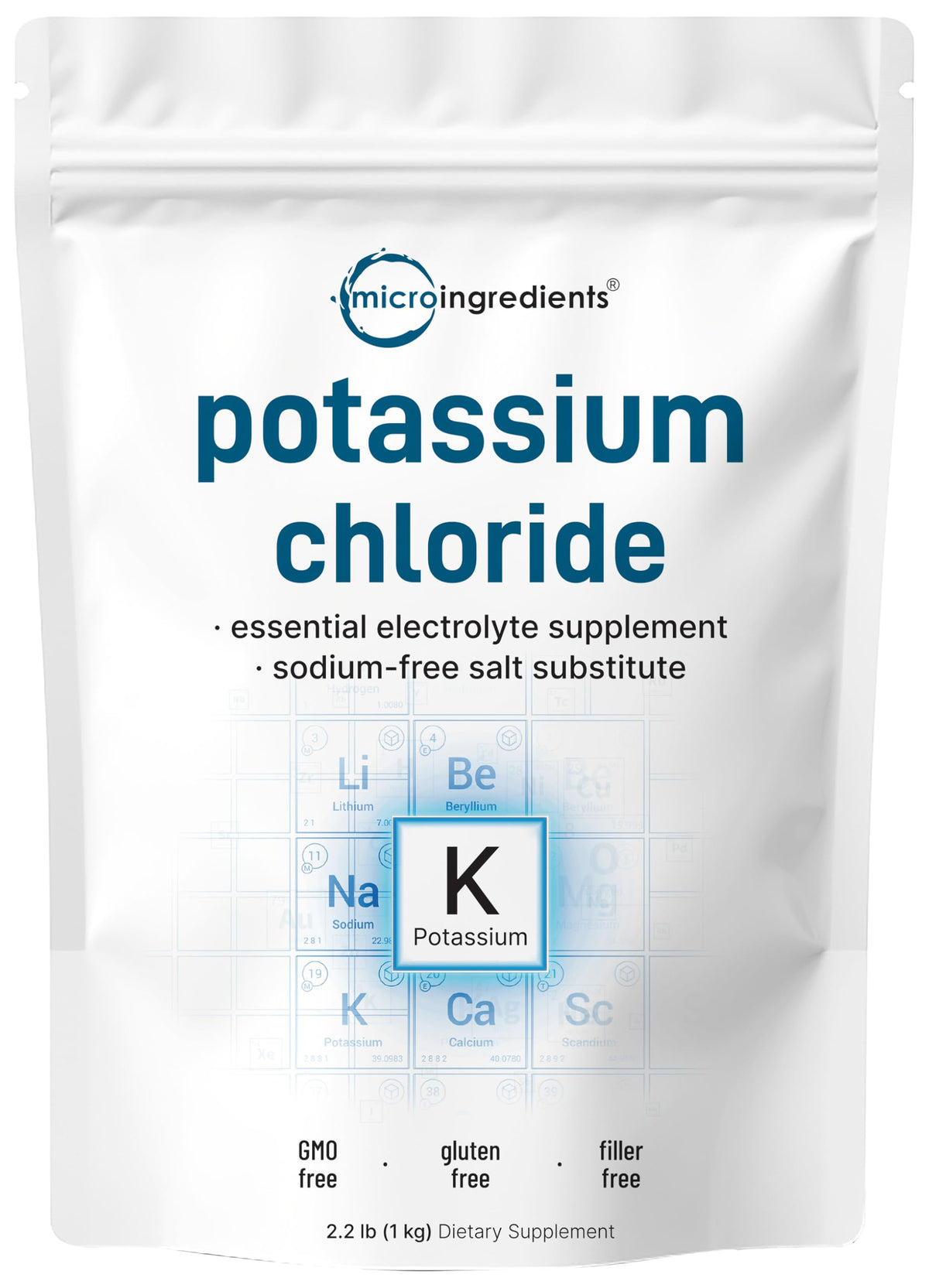 1 kg packaging of potassium chloride powder