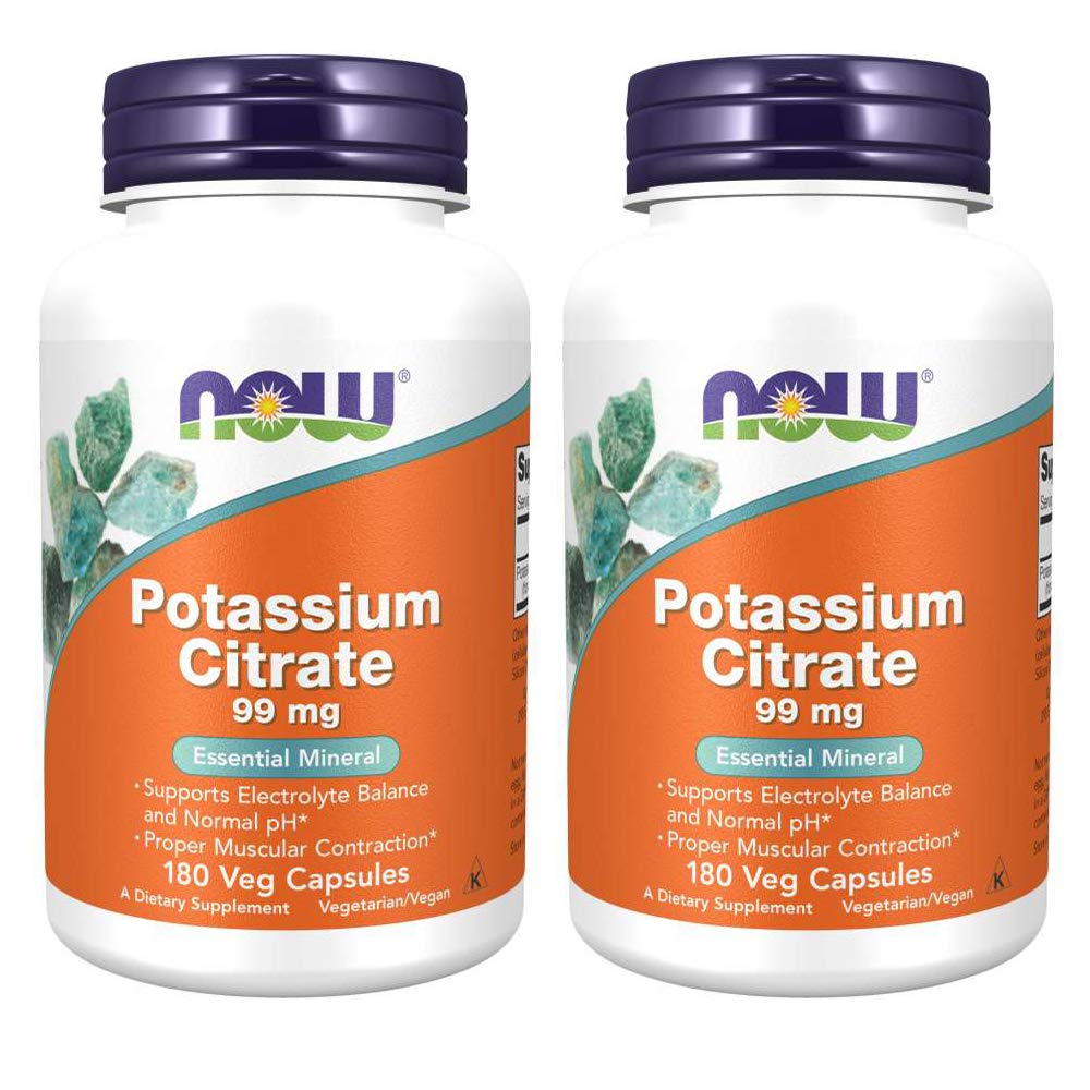Potassium Citrate 99 mg 180 capsules bottle with Pack of 2 label