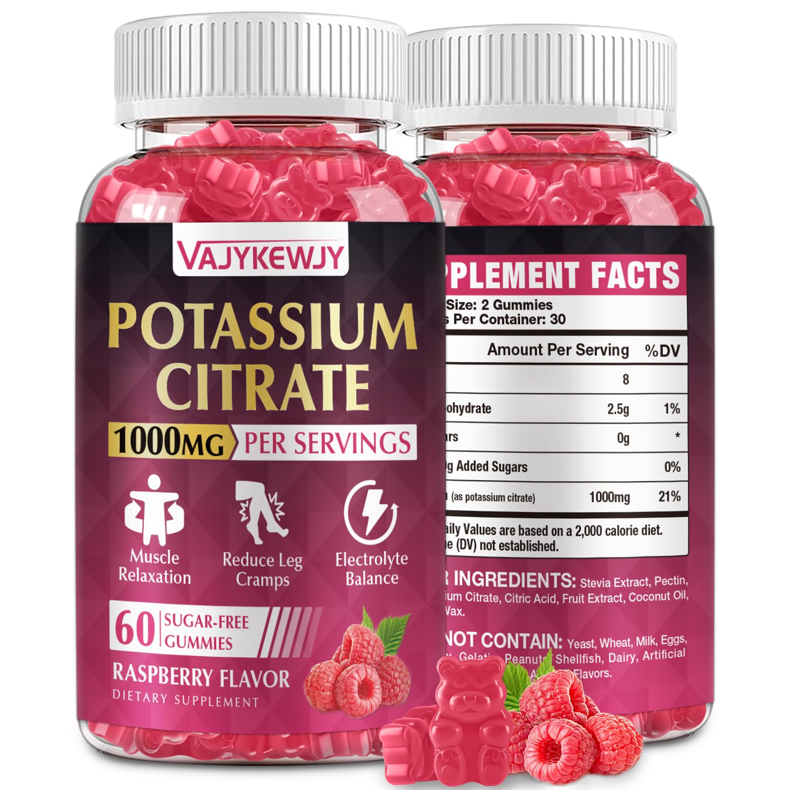 Potassium Citrate Gummies bottle - 60 gummies