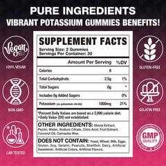 Close-up of Potassium Citrate Gummies bottle label