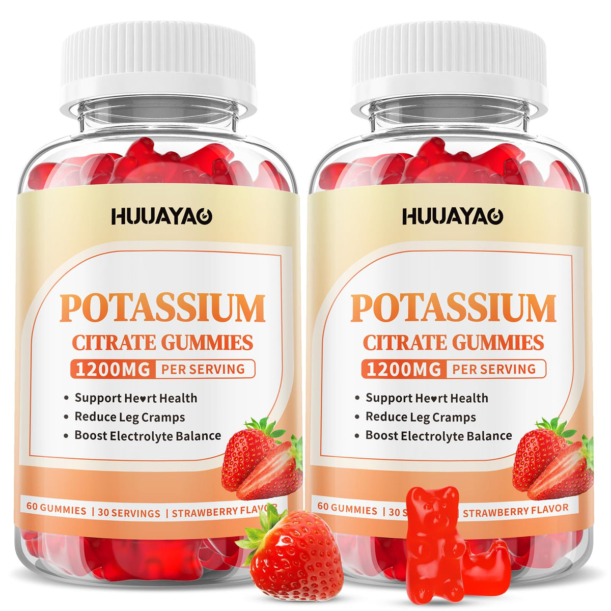 Potassium Citrate Gummies 1200mg – Strawberry Flavor, 120 Count bottle