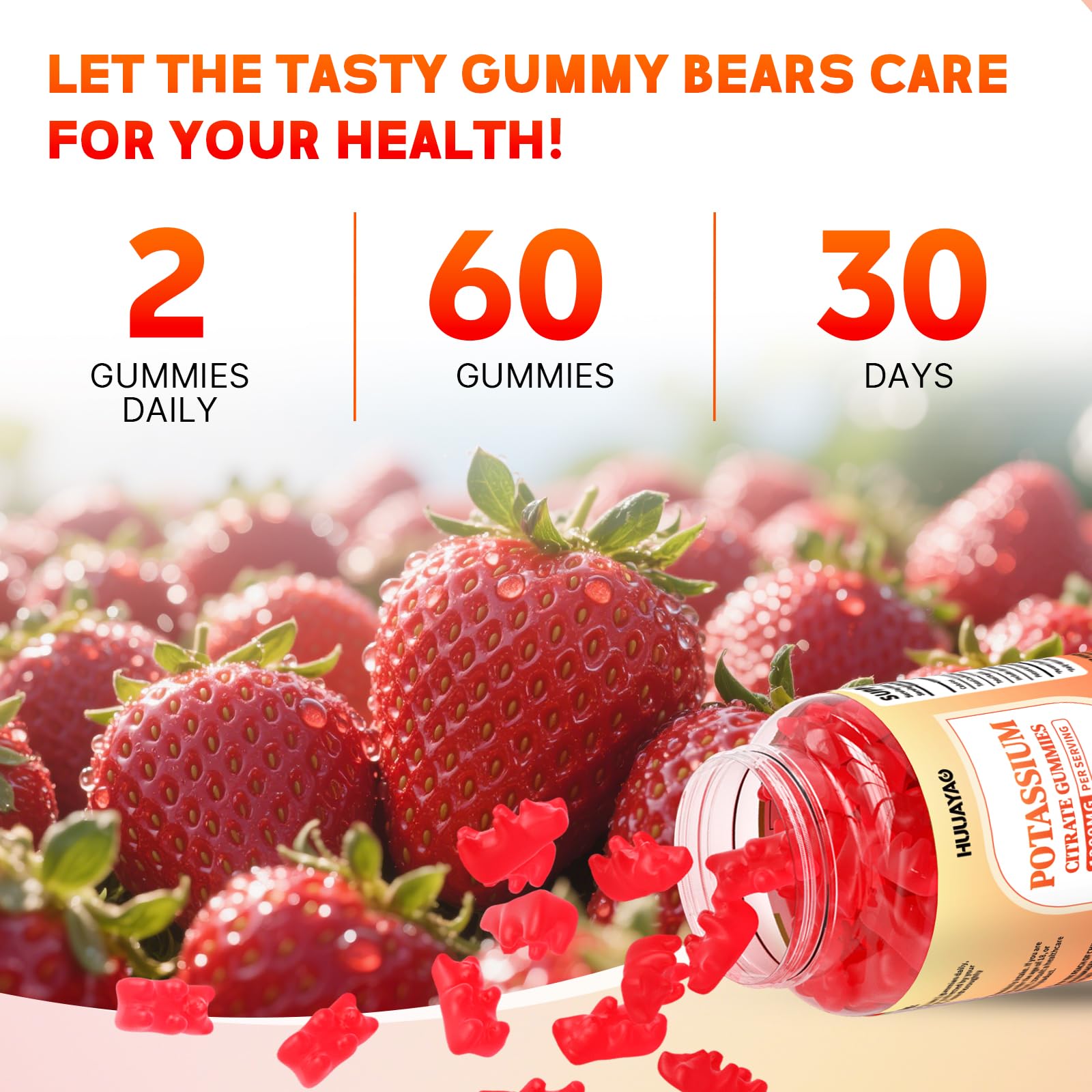 Laboratory tested potassium citrate gummies packaging