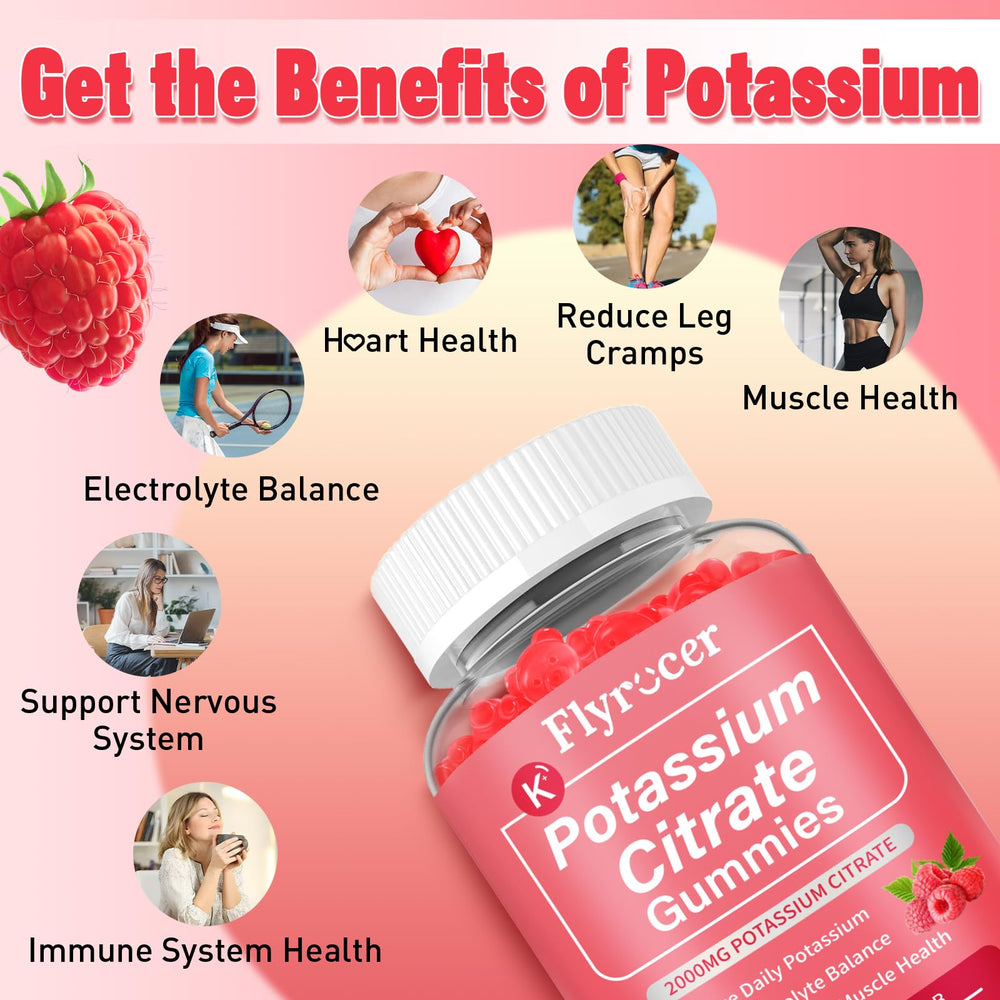 Potassium citrate gummies Raspberry flavor 120 count