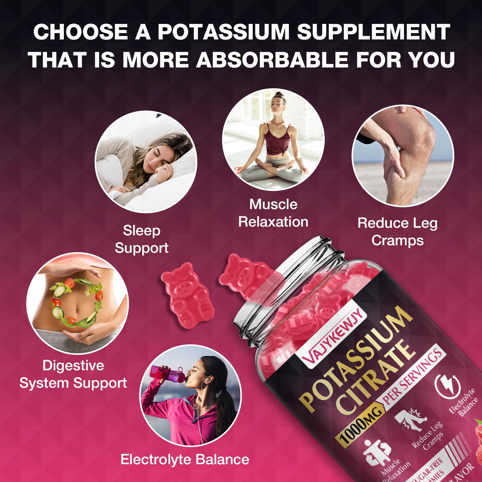 Potassium Citrate Gummies serving on a spoon.