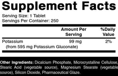 Close-up of a potassium gluconate tablet