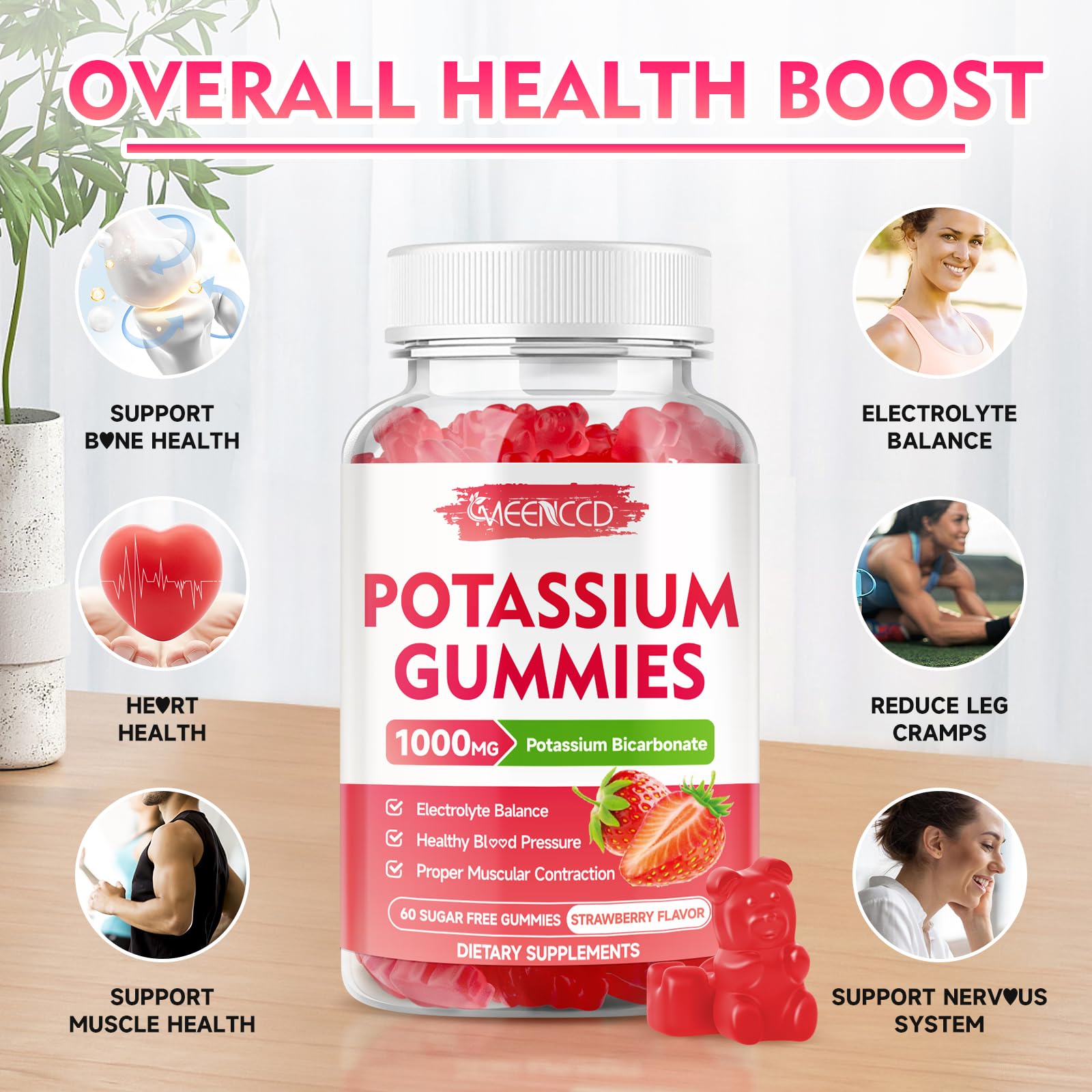Nutrition facts for Potassium Gummies 1000mg