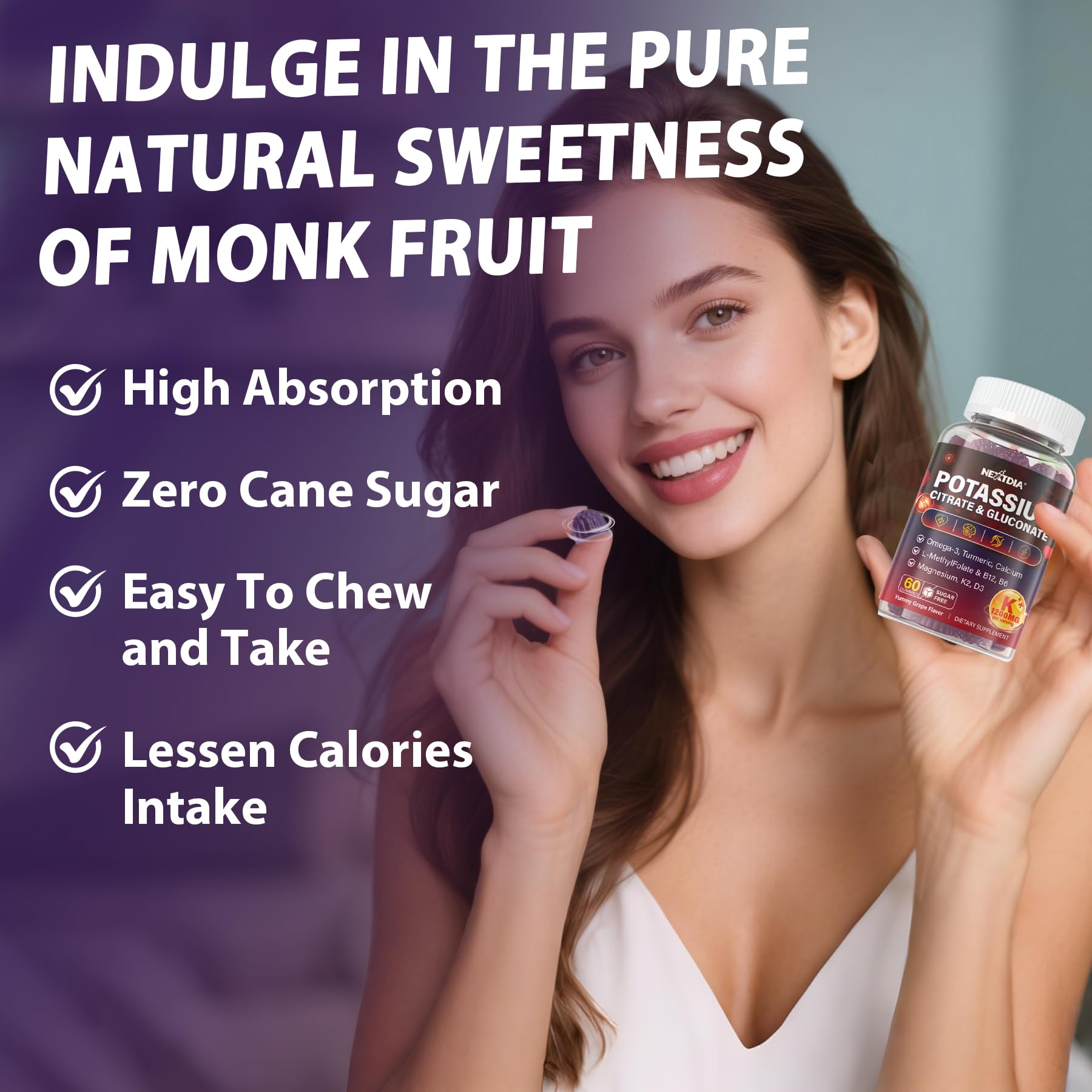 Lifestyle image of an active person with potassium gummies