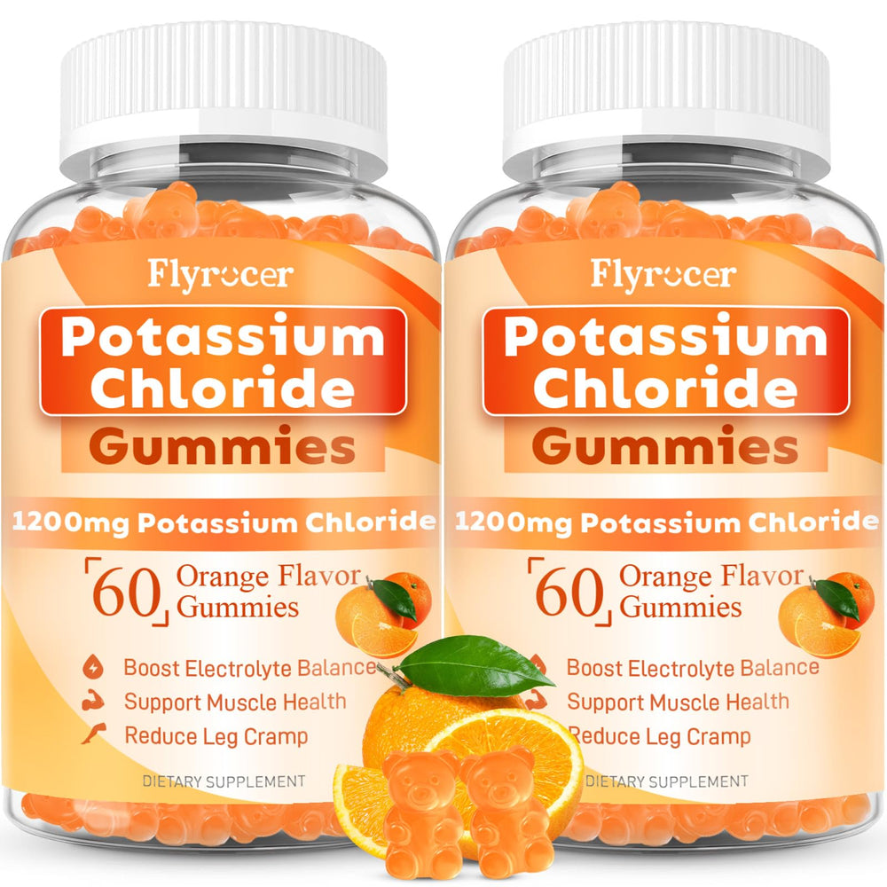 Two-pack Potassium Gummies orange flavor box with 60-count bottles