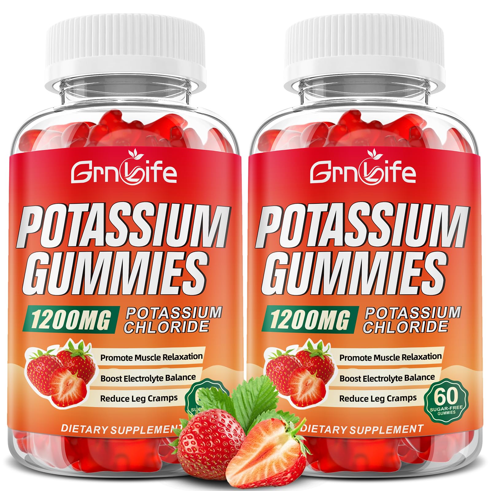 Two-pack potassium gummies front view