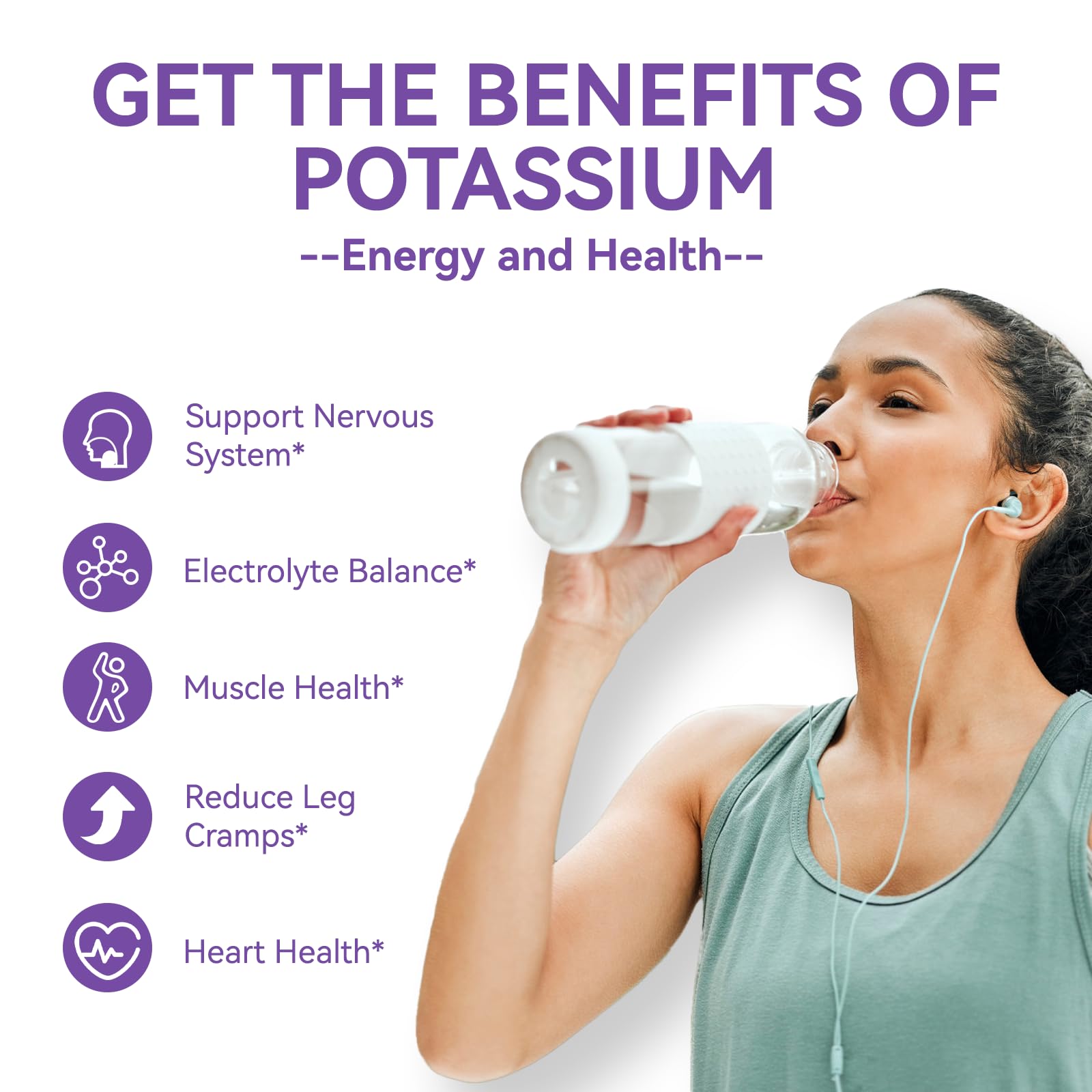 Nutrition facts label for potassium gummies