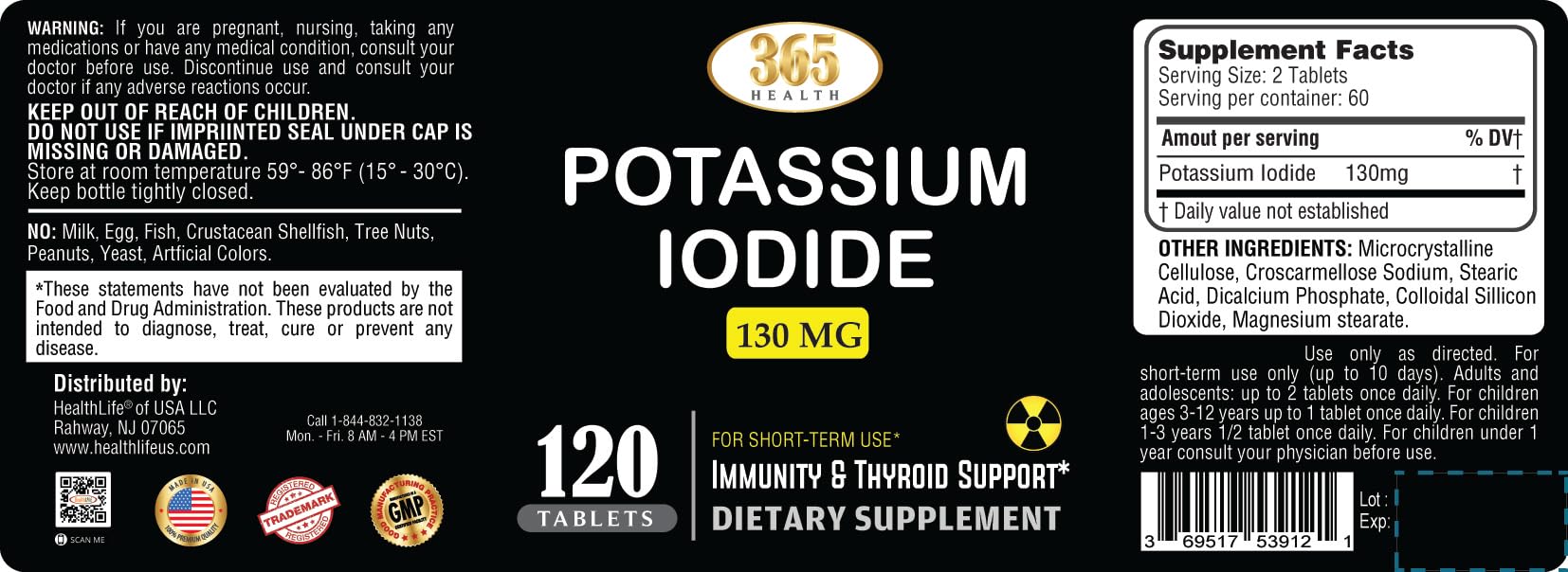 Emergency preparedness kit with Potassium Iodide tablets