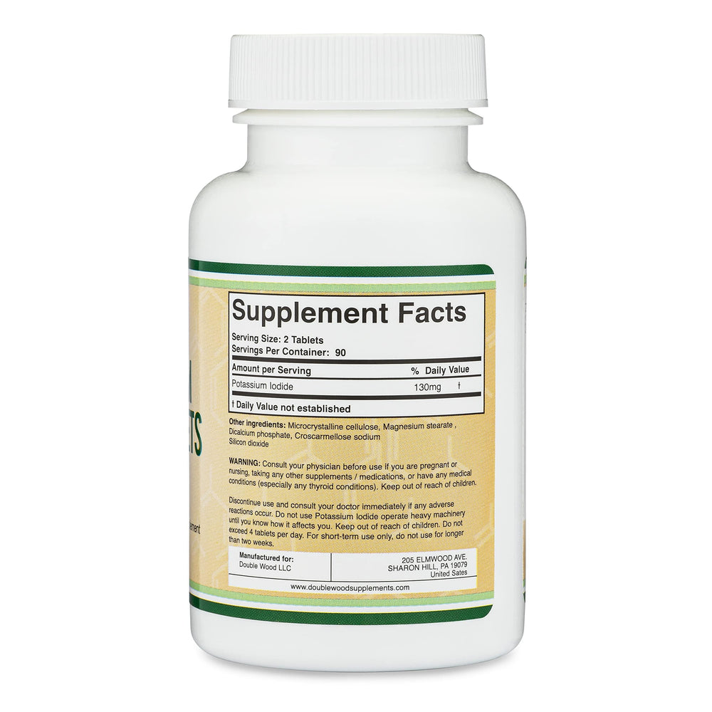 Potassium iodide 130 mg tablets packaging box
