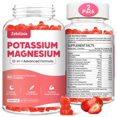 2-pack potassium magnesium gummies bottle front view