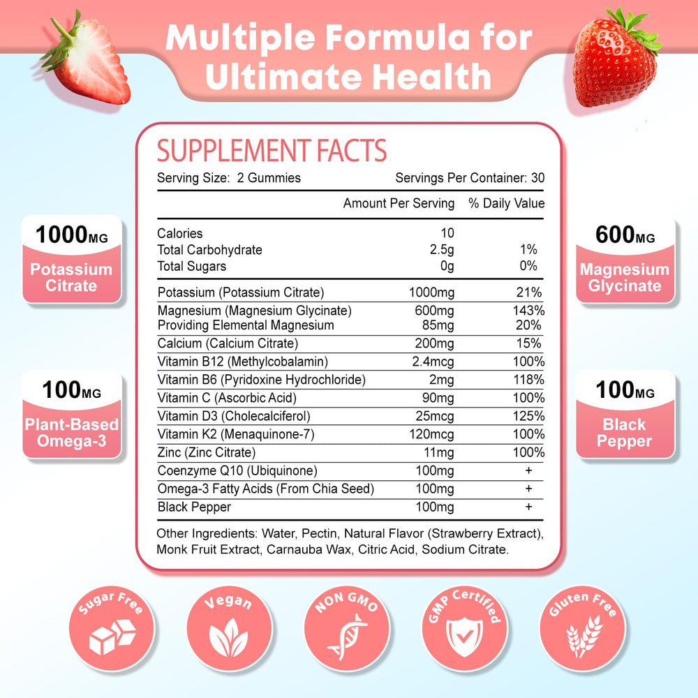 Nutrition label for gummies